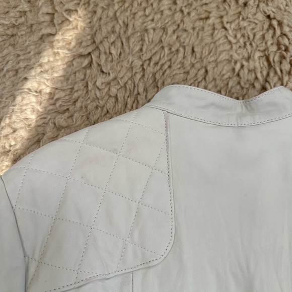 Burning Torch Leather Speedster Moto Jacket, White, XS - Picture 6 of 6